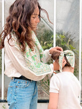 GRAND FOULARD EN LUREX VERT ANIS
